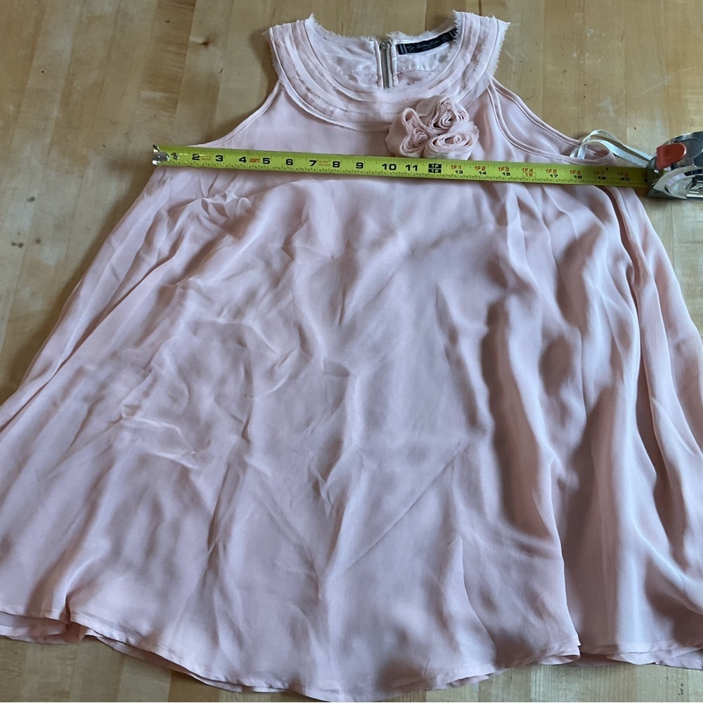 Twelve by Twelve Los Angeles Blush Chiffon Floral Appliqué Blouse Size S - Picture 16 of 16